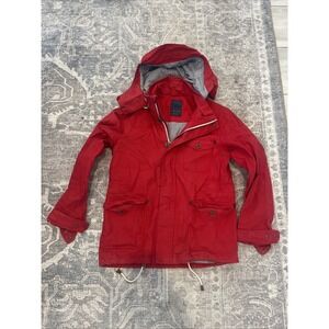 Zara Man Men's Coat Jacket Red Medium M Hooded